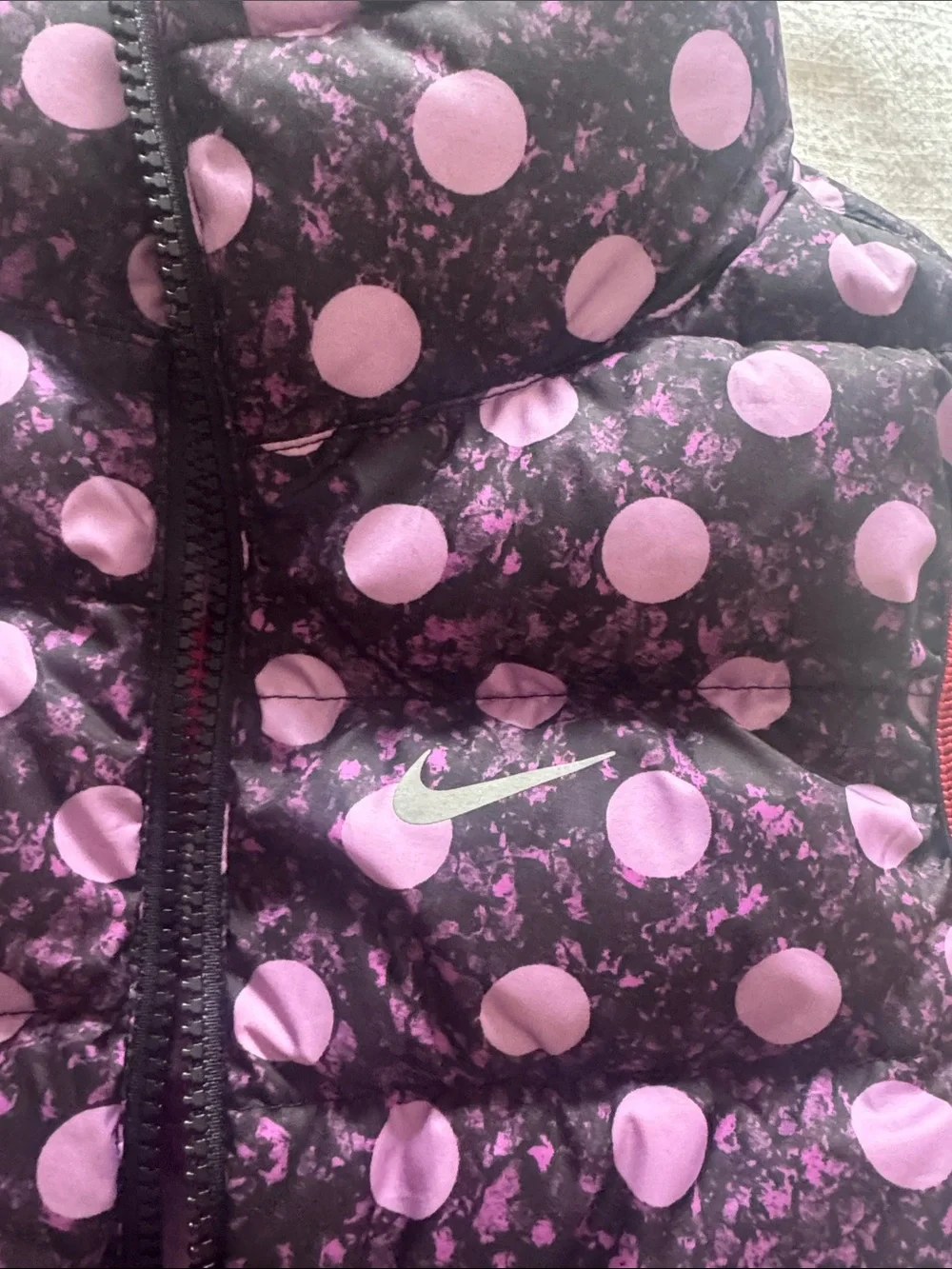 Nike Kids Purple Polka Dot Puffer Vest - Brand Unspecified